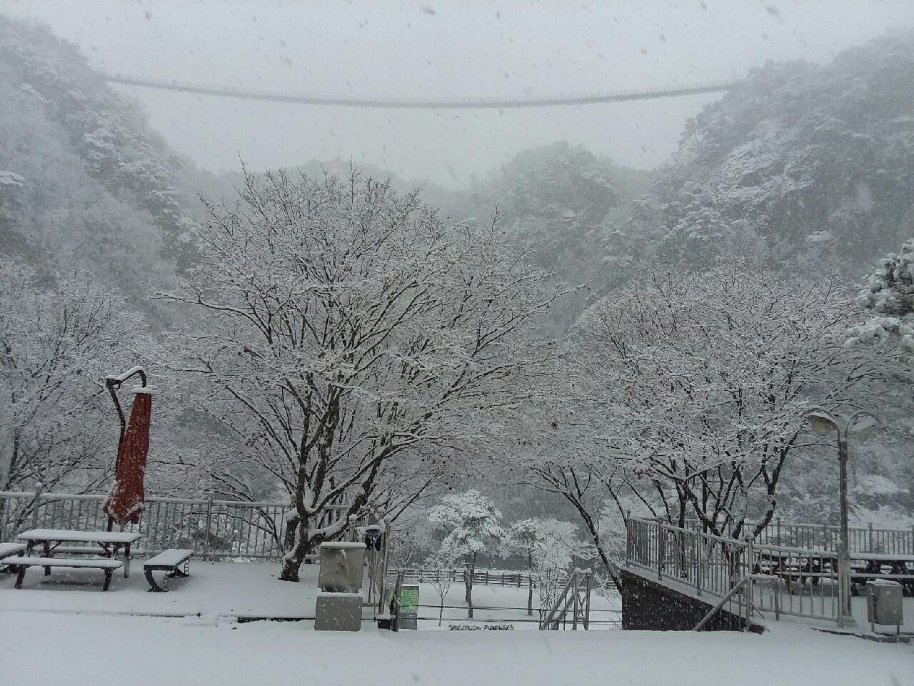 소금산빌리지 눈내린 풍경